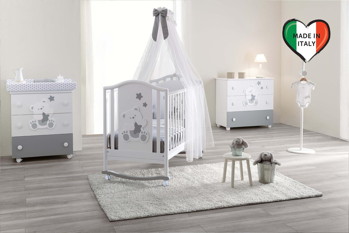 Детская кроватка Pali Orsetti 125*65 Белый/серый tmw8gyu0fdxg77ectjipej6u39cult2h