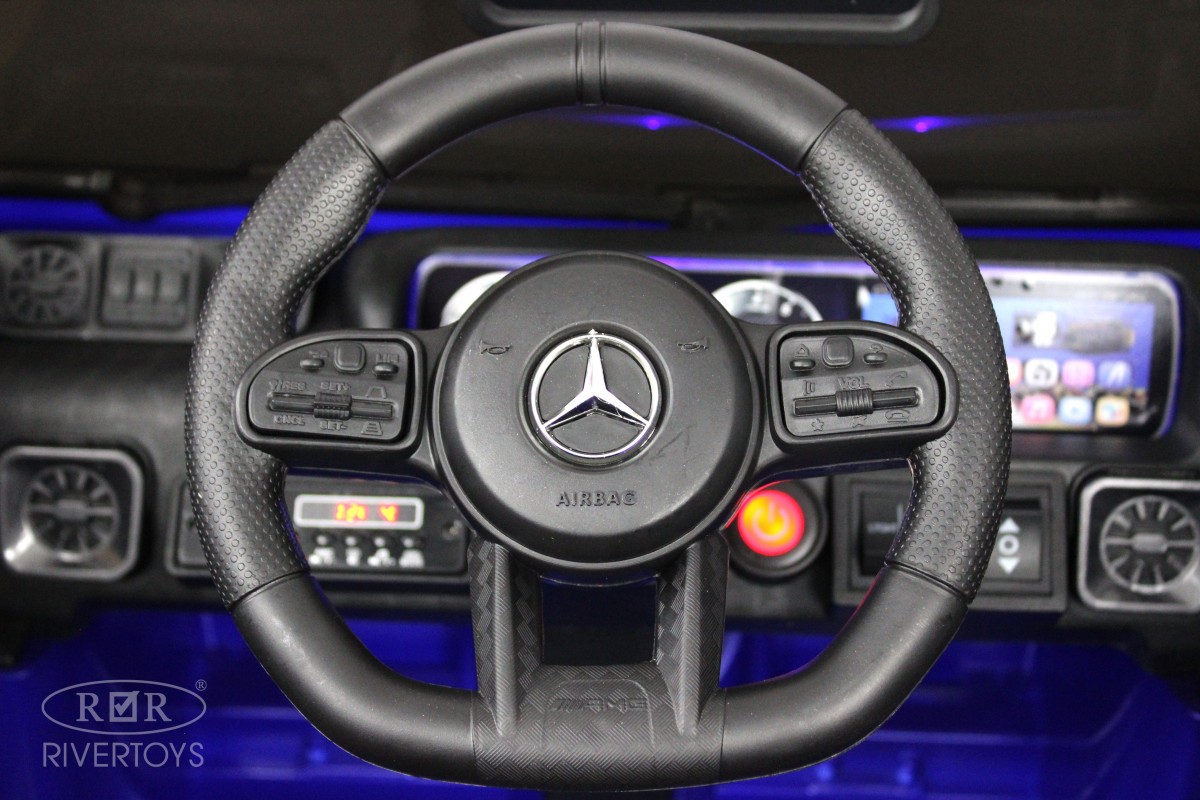 Детский электромобиль RiverToys Mercedes-AMG G63 K999KK синий глянец ejvh43l9zjqfmzp0k611j5d0wq3gzgik