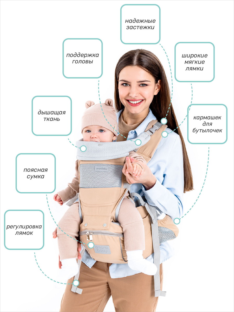 Эрго-рюкзак AmaroBaby Хипсит Carry чёрный 573mlbrwflx7u3r2i9gy4h293b51n2wx