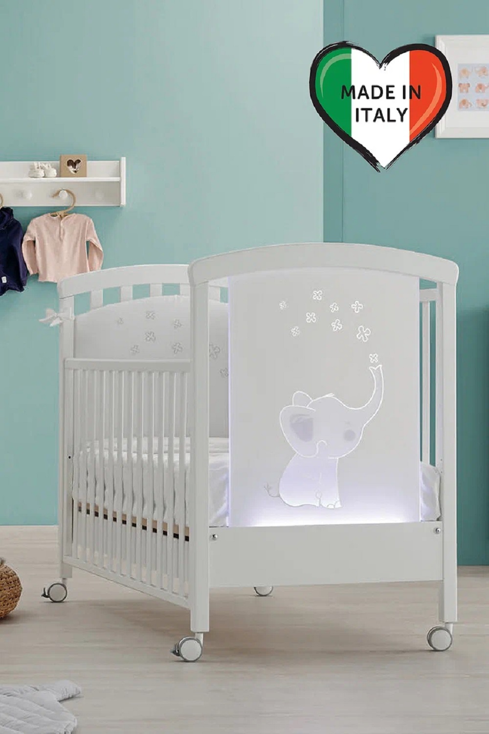 Детская кроватка Erbesi Elly LED (Белый )
