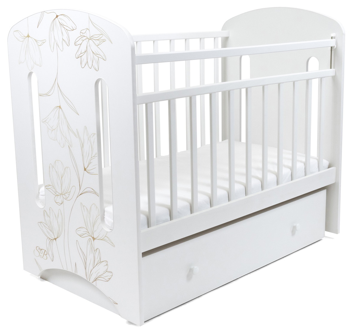 Детская кроватка Sweet Baby Sofia маятник с ящиком Белый 2oal6xykz3i80d9crinnjoi8wrrycv7p