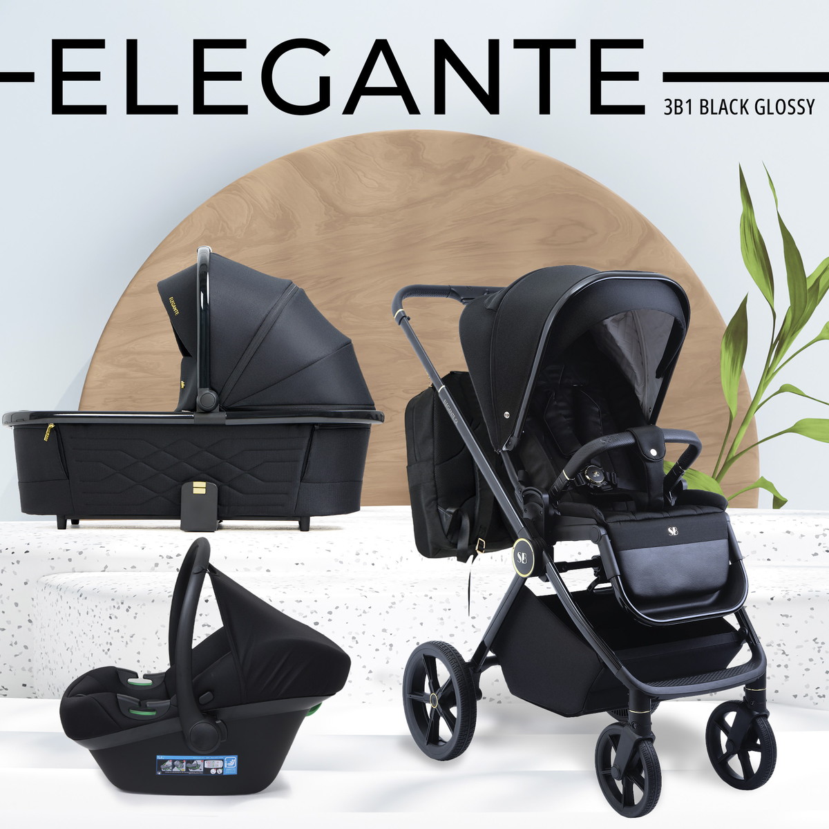 Коляска 3 в 1 Sweet Baby Elegante GL Black 4ifwgek8mu462sf0sq6m70q7lsa34r2a