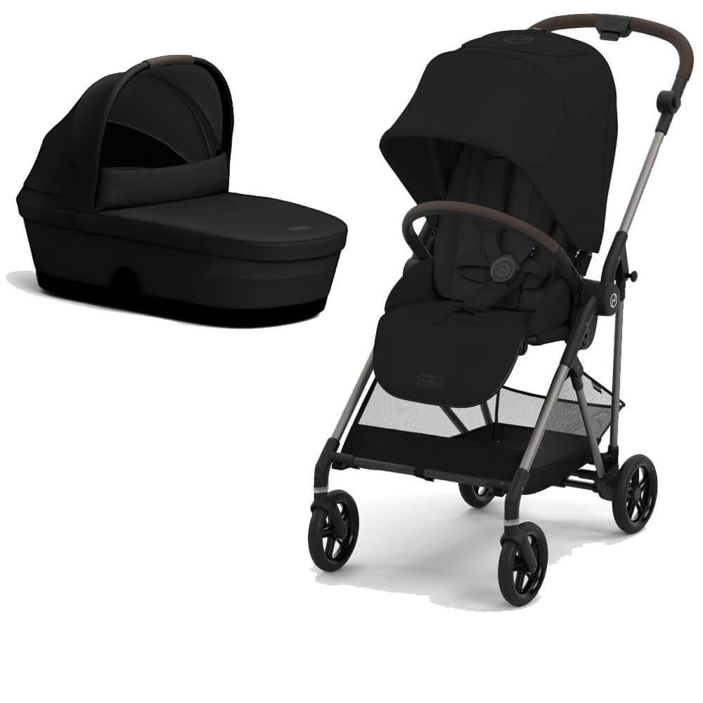 Коляска 2 в 1 Cybex Melio (Magic Black с дождевиком)