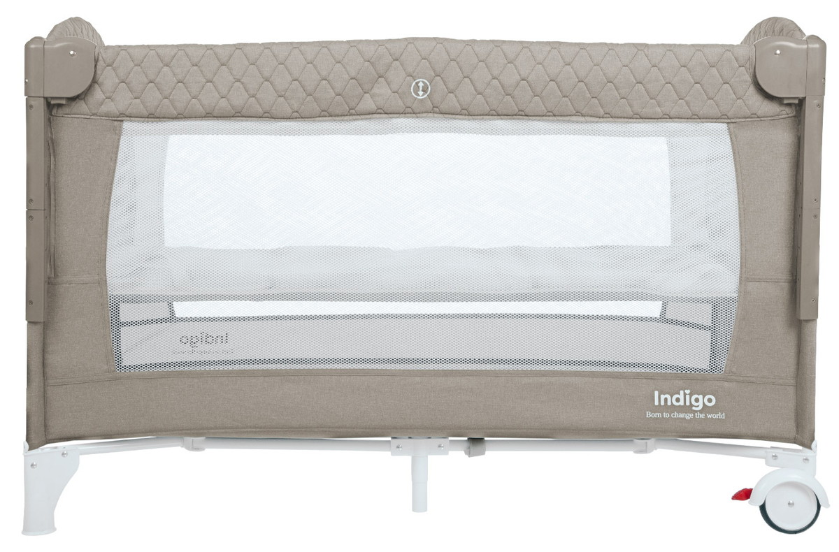 Манеж-кровать Indigo Bon-Bon, лен, приставной, 2 уровня Бежевый w1boa68zdchf2xxgtvc0bjdlycz3eqdc