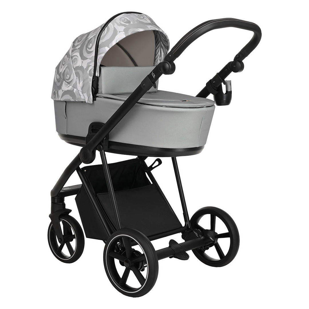 Коляска 2 в 1 Roan Sol Flowers Gray/Black/руч.Черный 6yns1tx6qk8dqtlhcsrtdepxhb2f8gjv