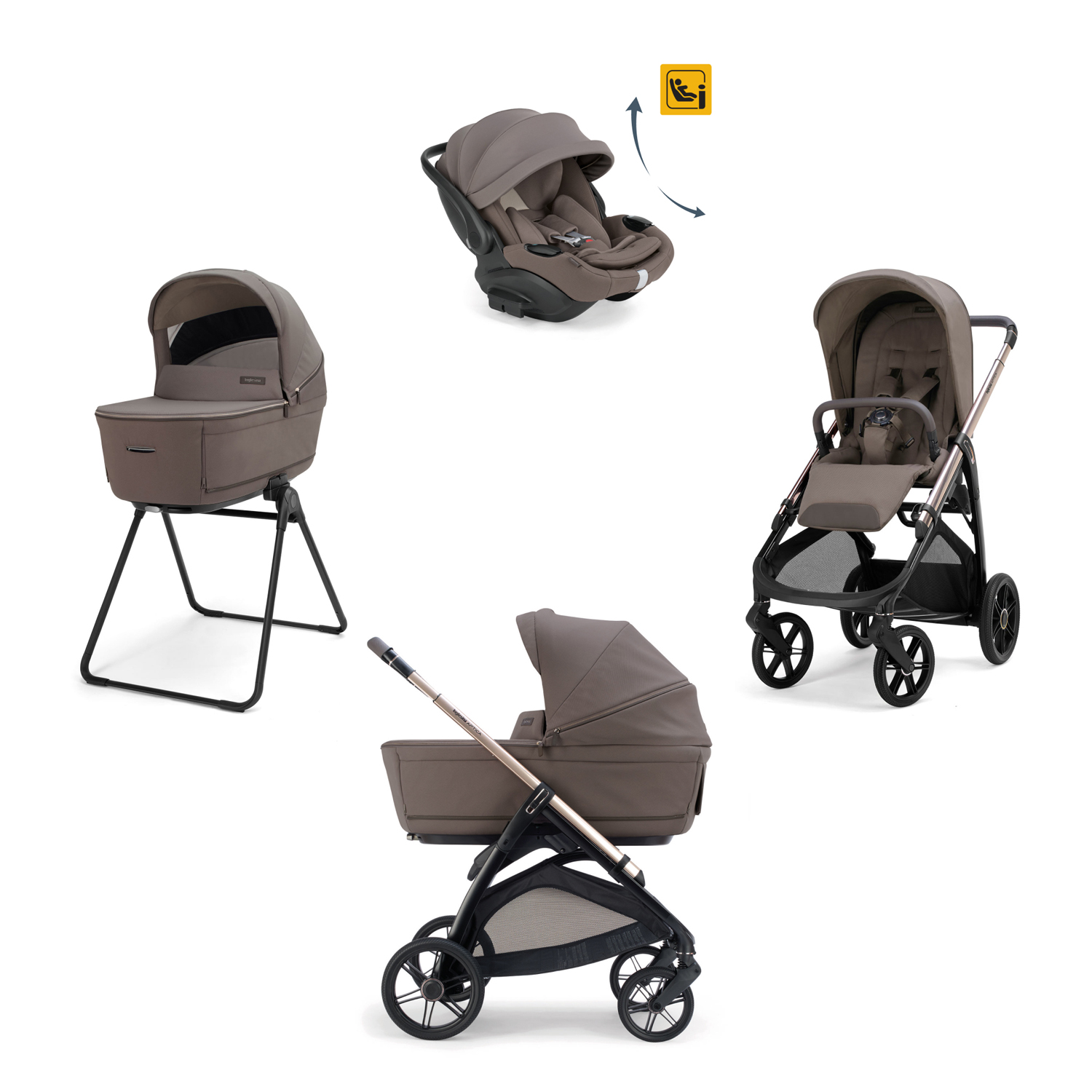 Коляска 3 в 1 Inglesina Aptica (Darwin Recline Evo) (Essence Mokka)