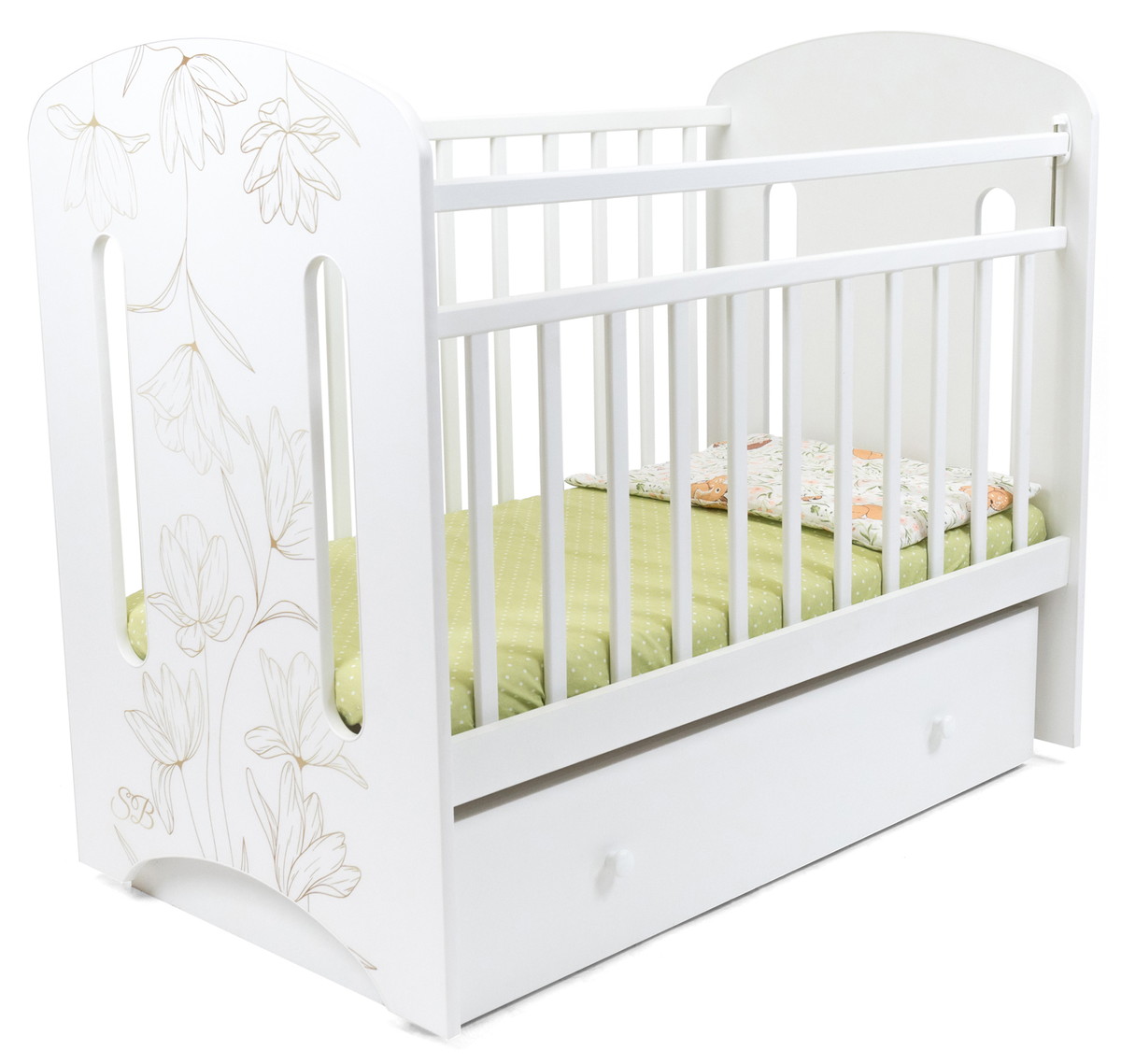 Детская кроватка Sweet Baby Sofia маятник с ящиком Белый wcn8ktva01uuhdnh9u64ye5gclc9tc1l