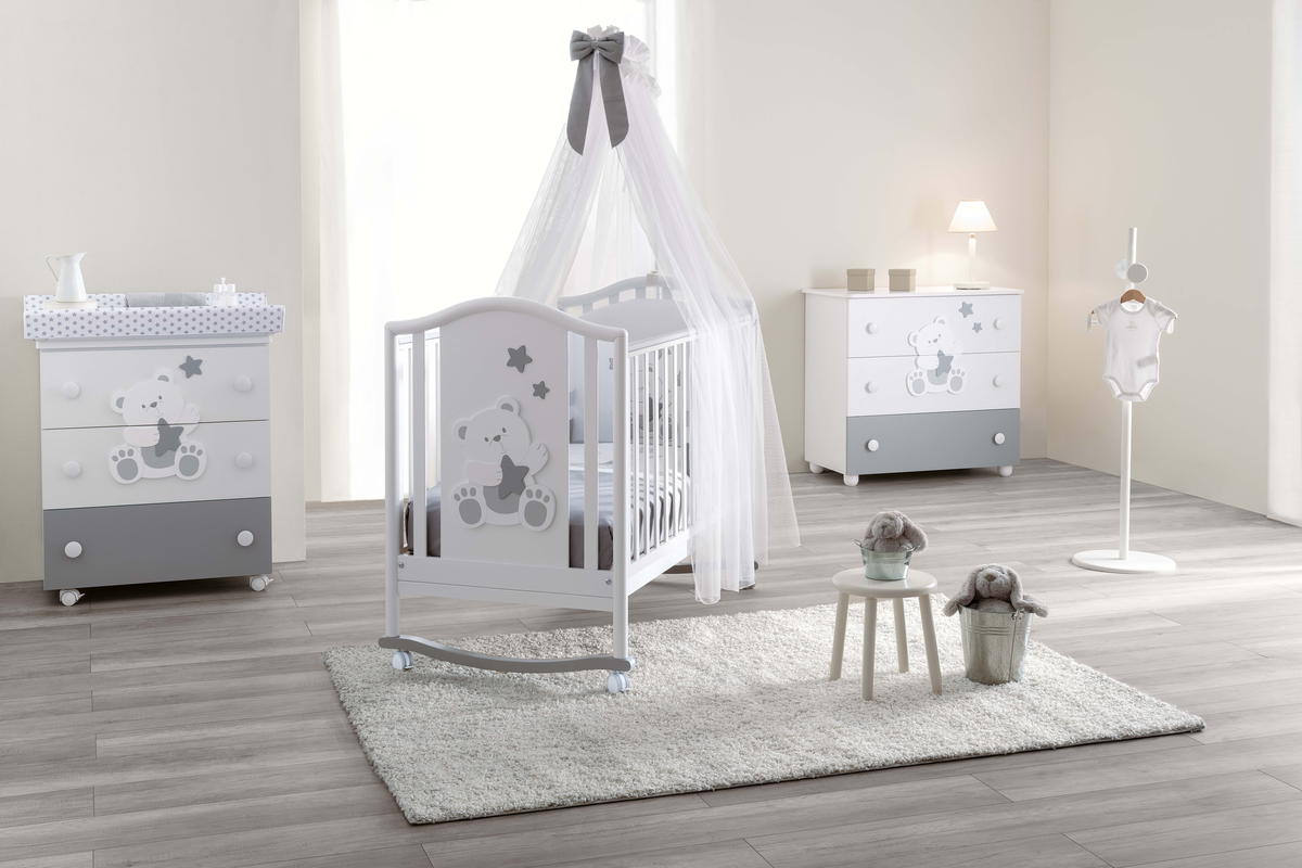 Детская кроватка Pali Orsetti 125*65 Белый/серый x3upfreritqd7xbuhek5t95f8gde87bz