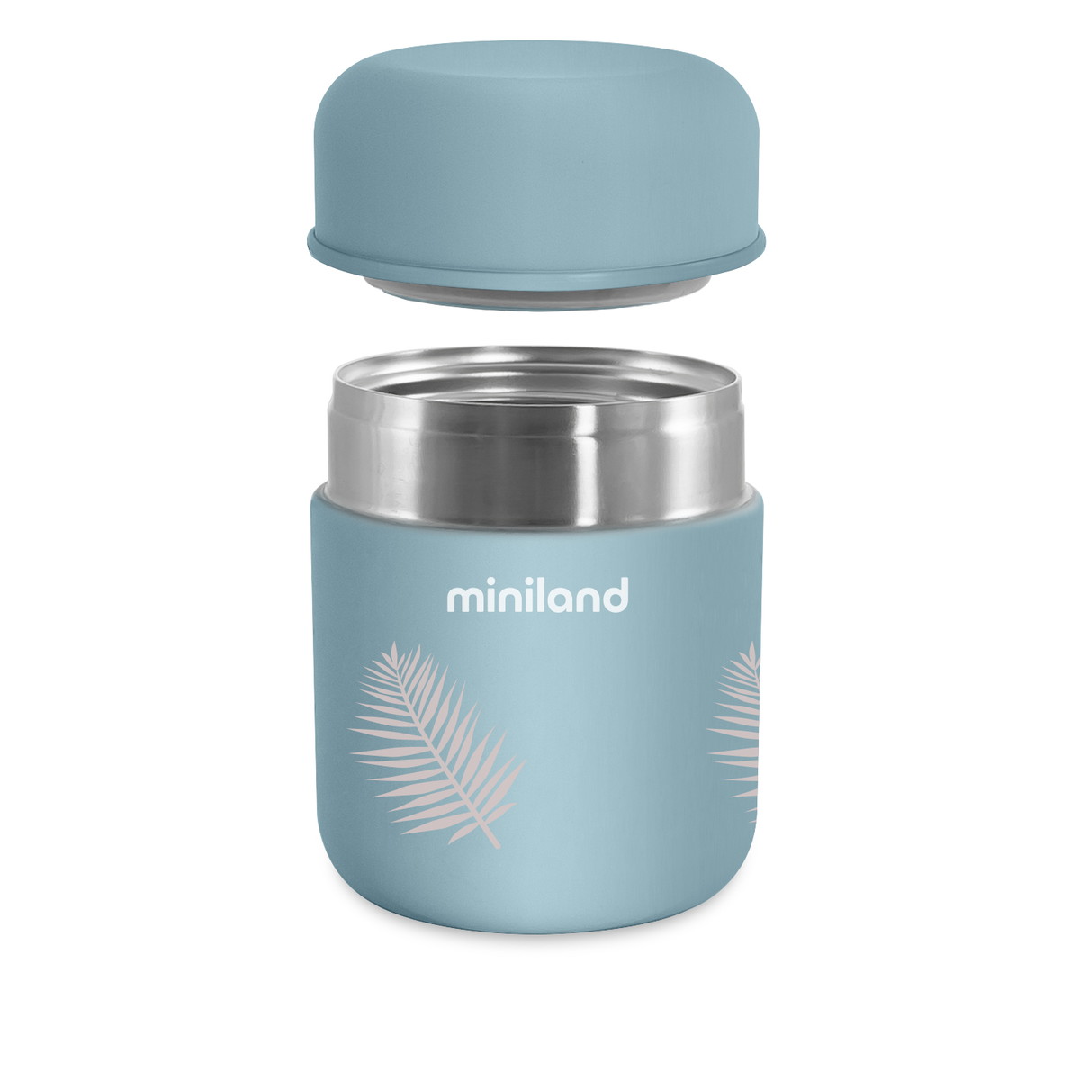 Детский термос для еды и жидкостей Miniland Terra Thermos Mini 280 мл бирюзовый/листья 5a5eu8n1uj5t564h4ics34qq0af4zmhc