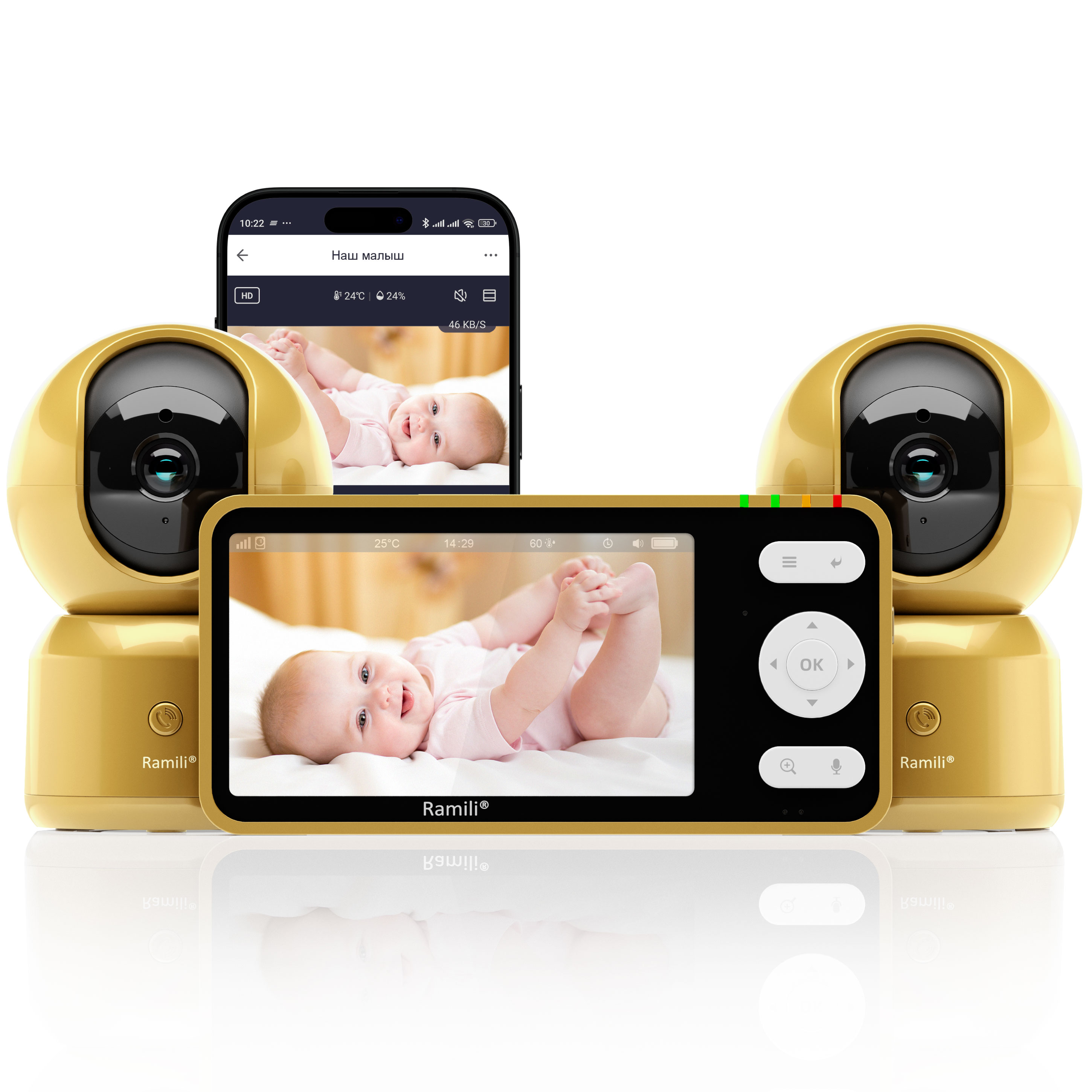 Видеоняня Ramili Baby RV1500GOLD (RV1500X2GOLD)
