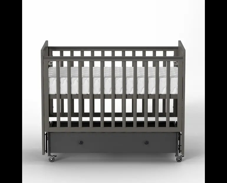 Детская кроватка ANTEMI Classic Sleep 120х60(Ящ+м) (Графит)