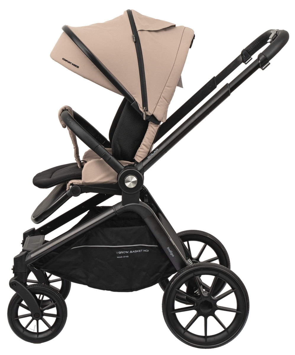 Детская коляска Indigo Solar 3 в 1 бежевый ypy53g46t4qdri3w9vbj269yf53pusja