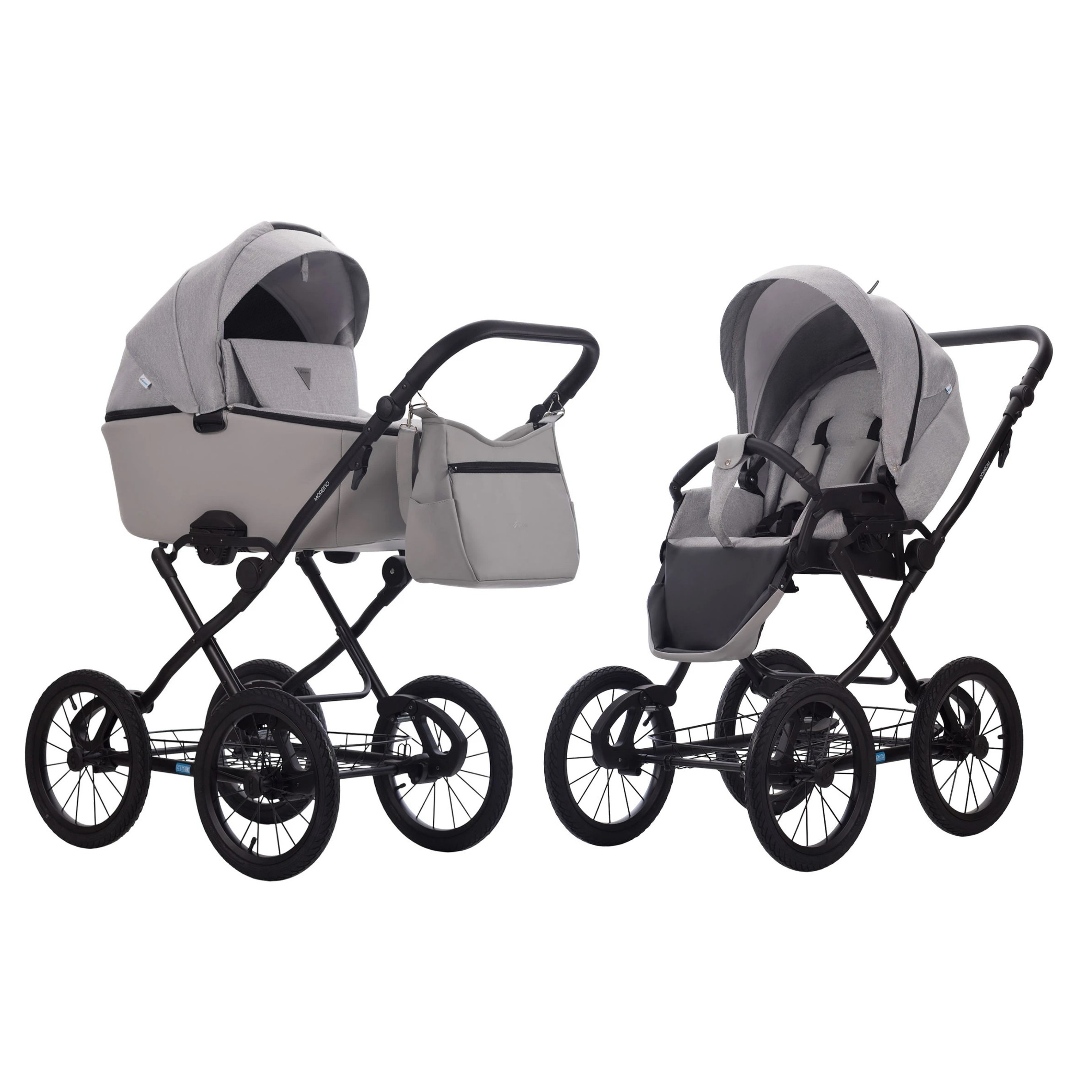 Коляска 2 в 1 AroTeam MORENO SL NEW (03 св.серый+св.серая кожа)