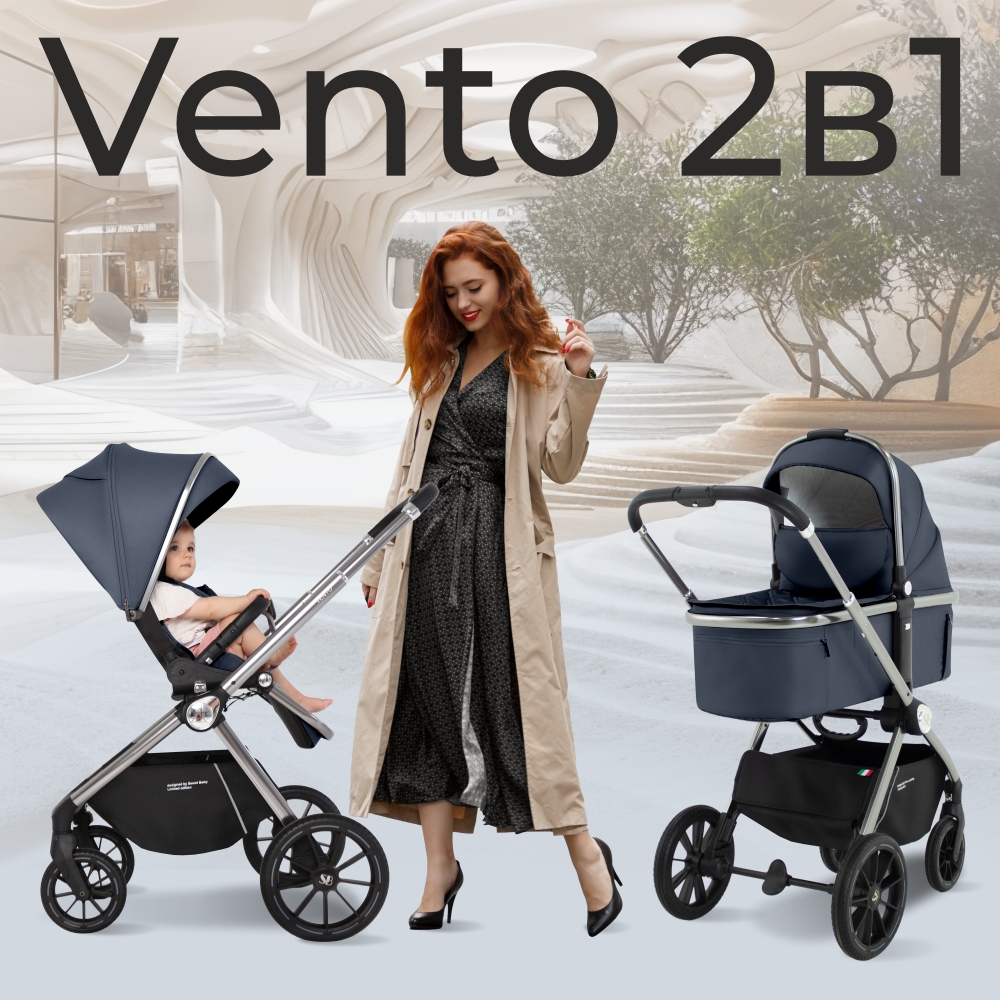 Коляска 2 в 1 Sweet Baby Vento Silver Blue 108135146-kolyaska-2-v-1-sweet-baby-vento-silver-blue
