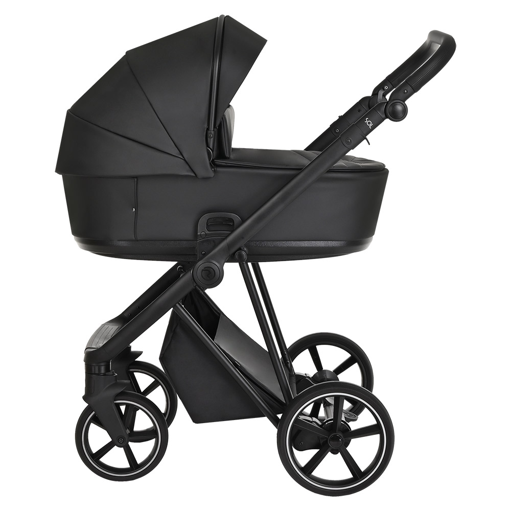 Коляска 3 в 1 Roan Sol Кожа Black/Black/руч.Черный 108134470-kolyaska-3-v-1-roan-sol-kozha-blackblackruchchernii
