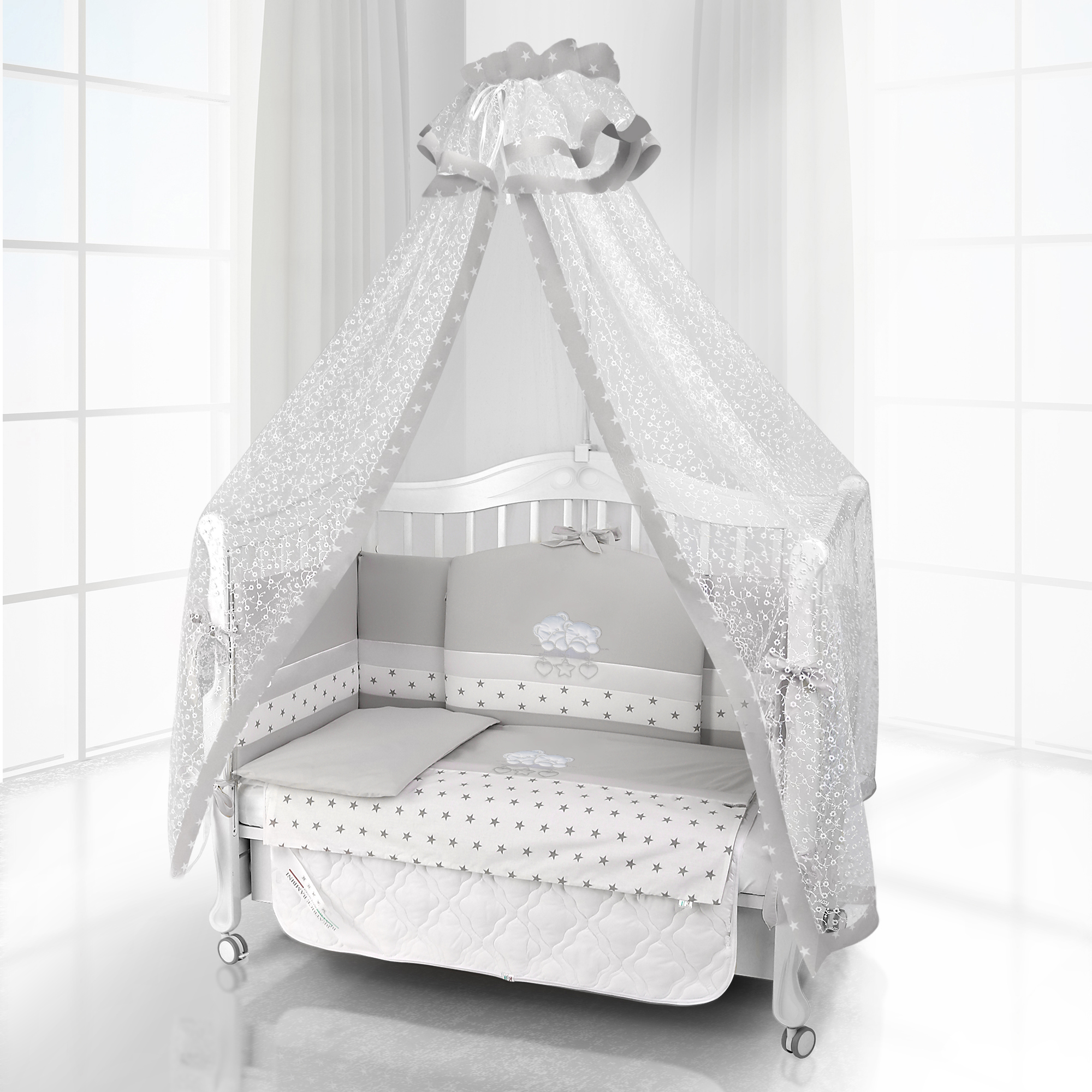 Комплект постельного белья Beatrice Bambini Unico Abbiamo (125х65) grigio/bianco 321d396212efbaf59765016c445a9e85