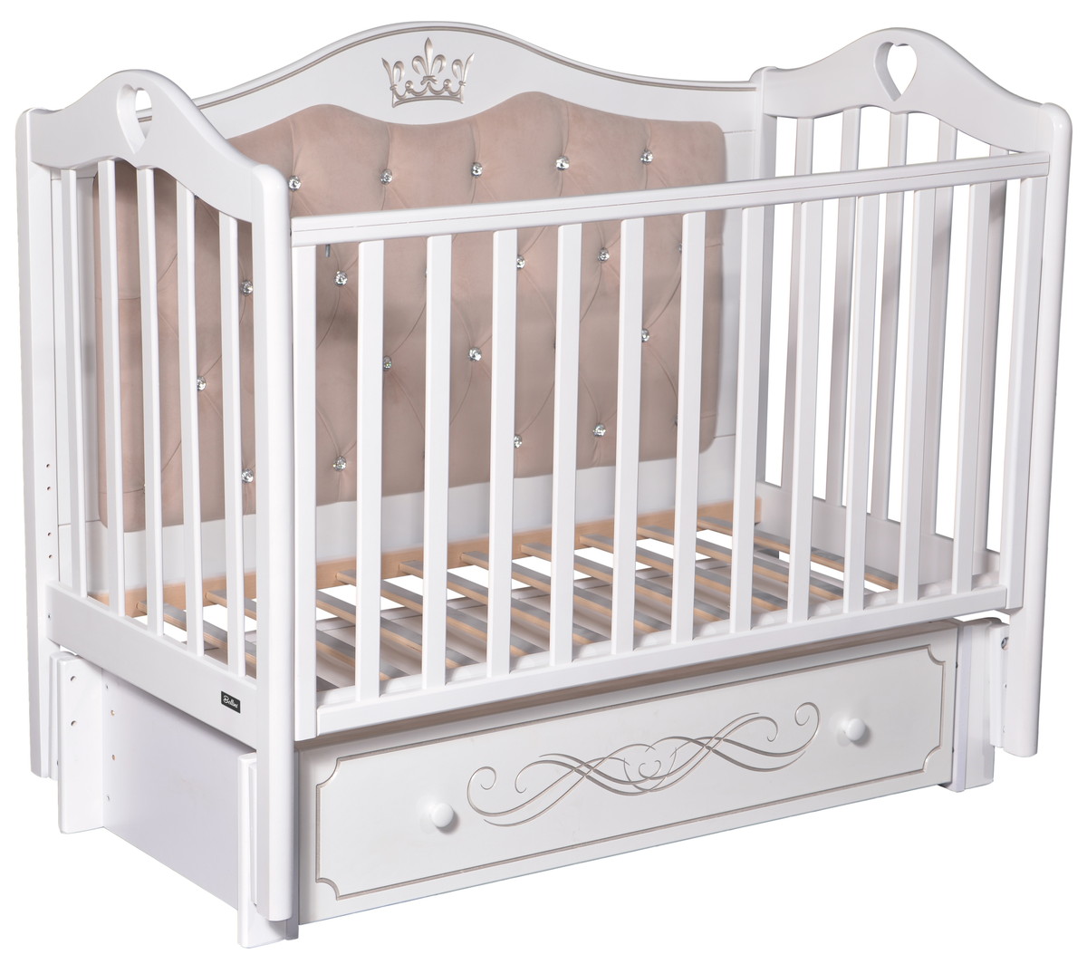 Детская кроватка Bellini Rouz Elegance Premium (универсальный маятник, мягкая стенка) белый 4wpl3ipo12tnyo3gr5curak22rk953d0