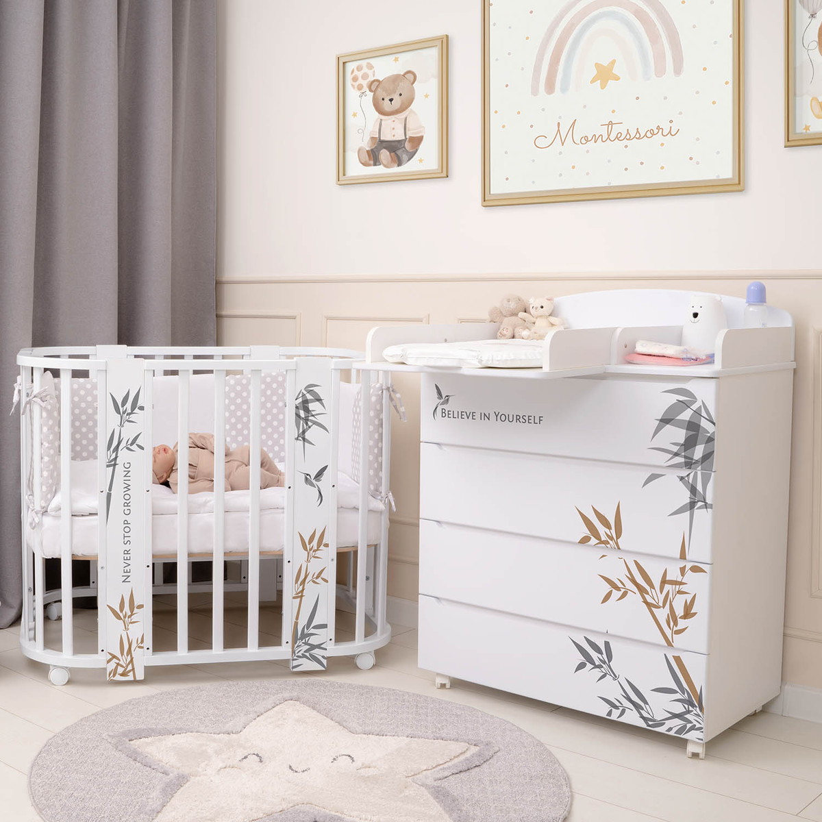 Комод Indigo Green Line с узким пеленальным столиком, ЛДСП, МДФ  Бамбук nm1jx10933l7ptanmw3mmuqnpzpgpn4s