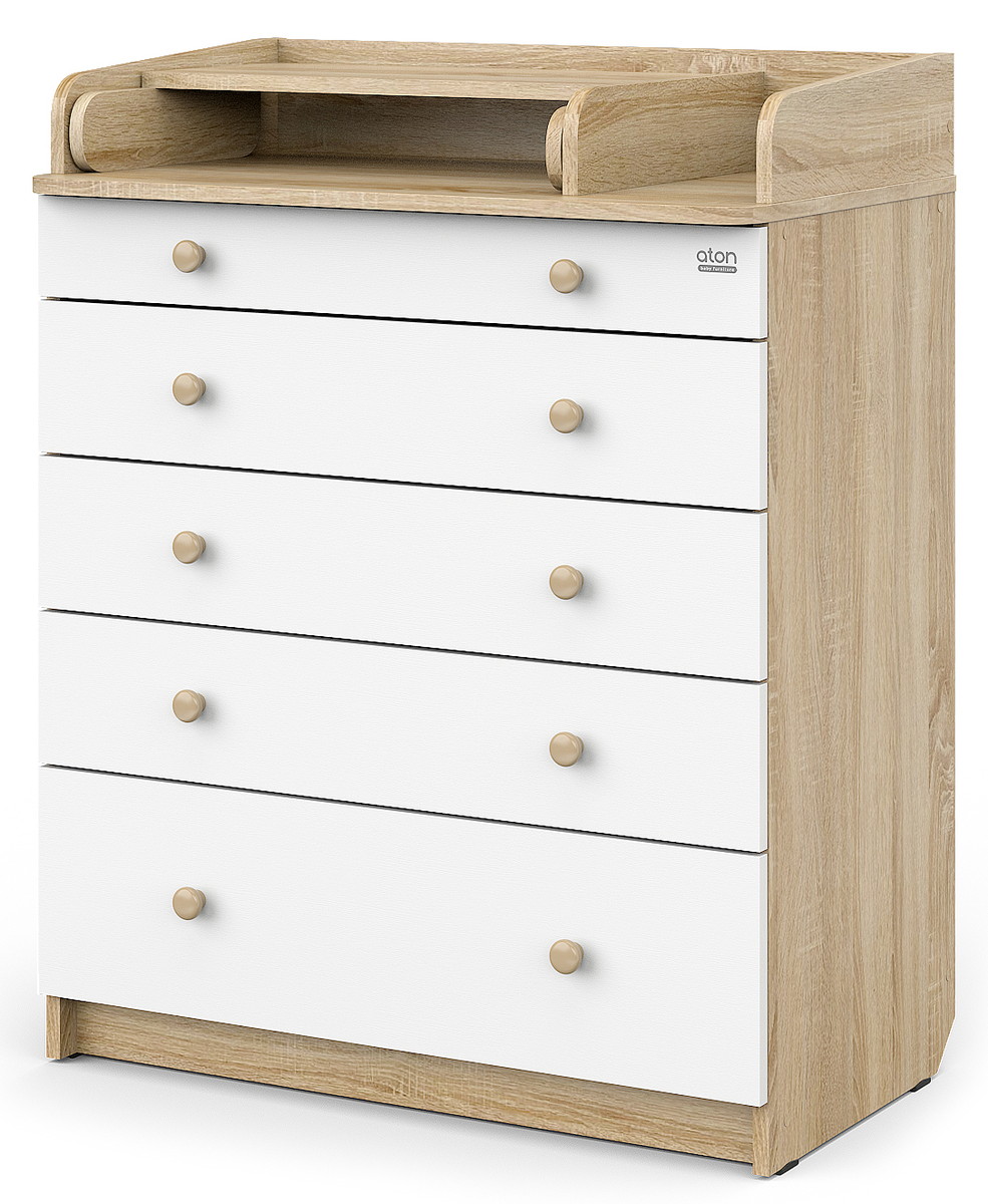 Детский пеленальный комод Атон Leo 805 с органайзером, ЛДСП дуб сонома-белый 0fsybcx8yrwi1w729mxc5nfi7k3jp0i7