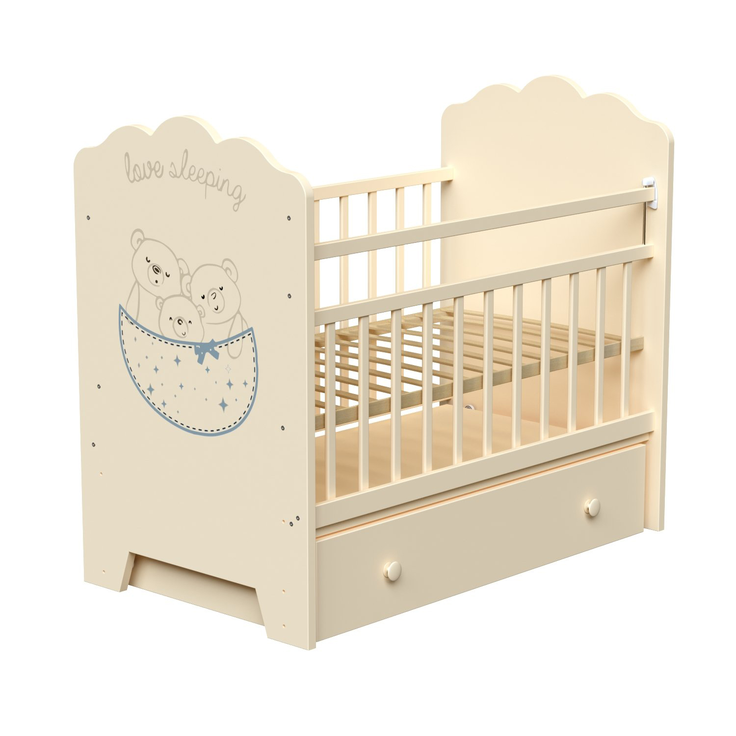 Детская кроватка ВДК Love Sleeping (маятник) слоновая кость 108133748-detskaya-krovatka-vdk-love-sleeping-mayatnik-slonovaya-kost