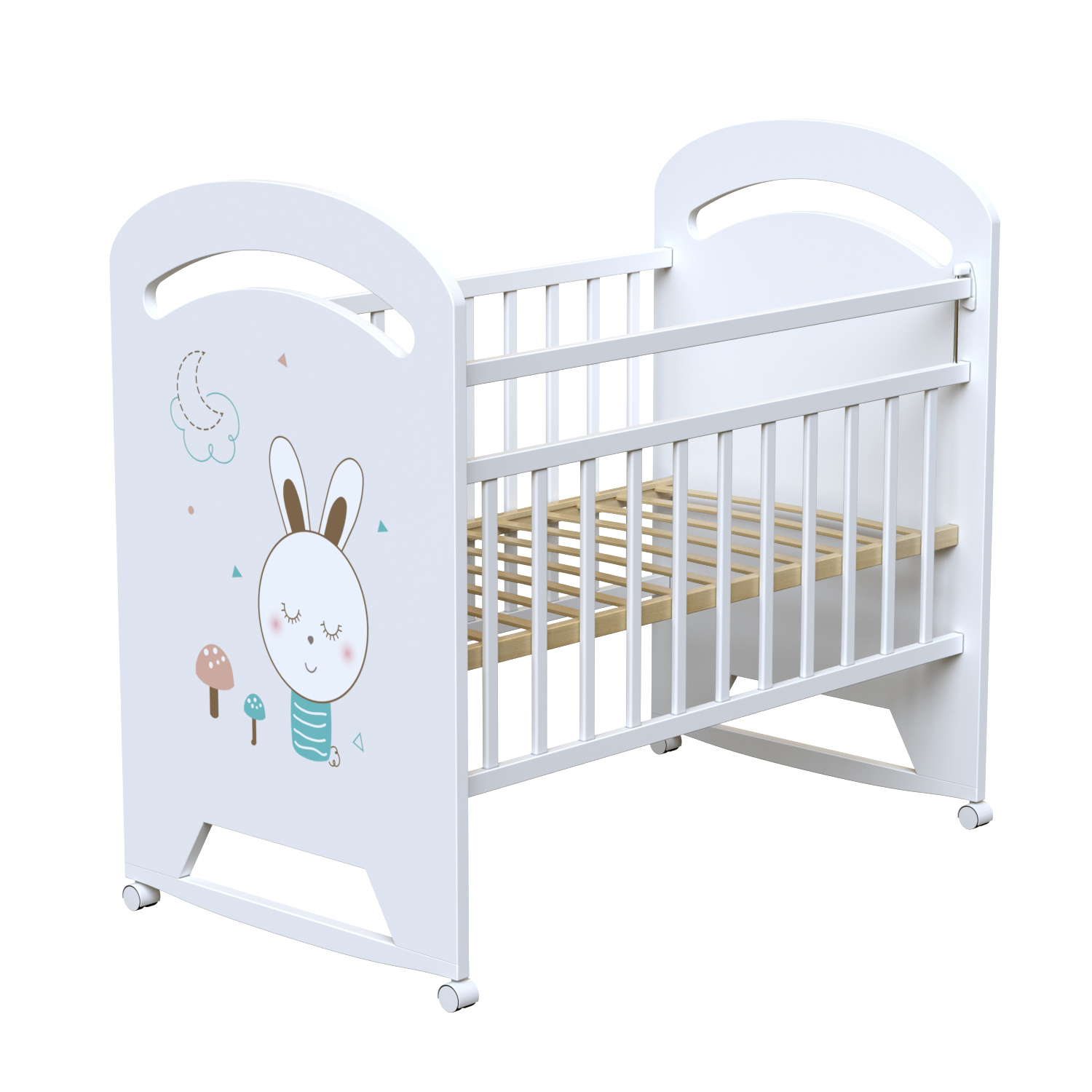 Детская кроватка ВДК Lucy (колесо-качалка) белый 108133804-detskaya-krovatka-vdk-lucy-koleso-kachalka-belii