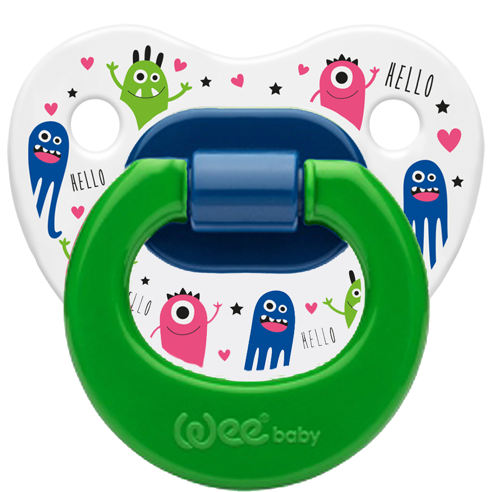 Ортодонтическая соска-пустышка WeeBaby с рисунком, с 6 месяцев зеленый 108126228-ortodonticheskaya-soska-pustishka-weebaby-s-risunkom-s-6-mesyacev-zel