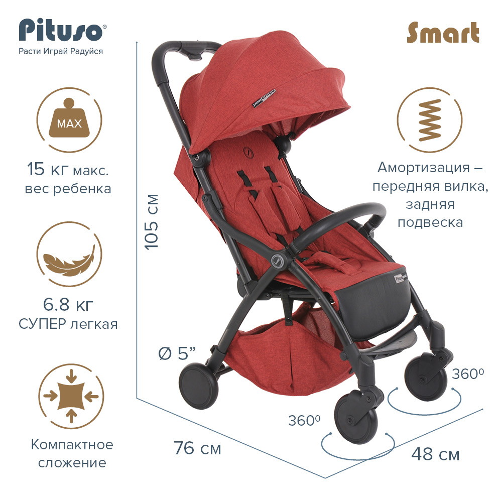 Прогулочная коляска PITUSO SMART BERRY 8lzpaqots00mlg64fwa1o4xvmavstvo9