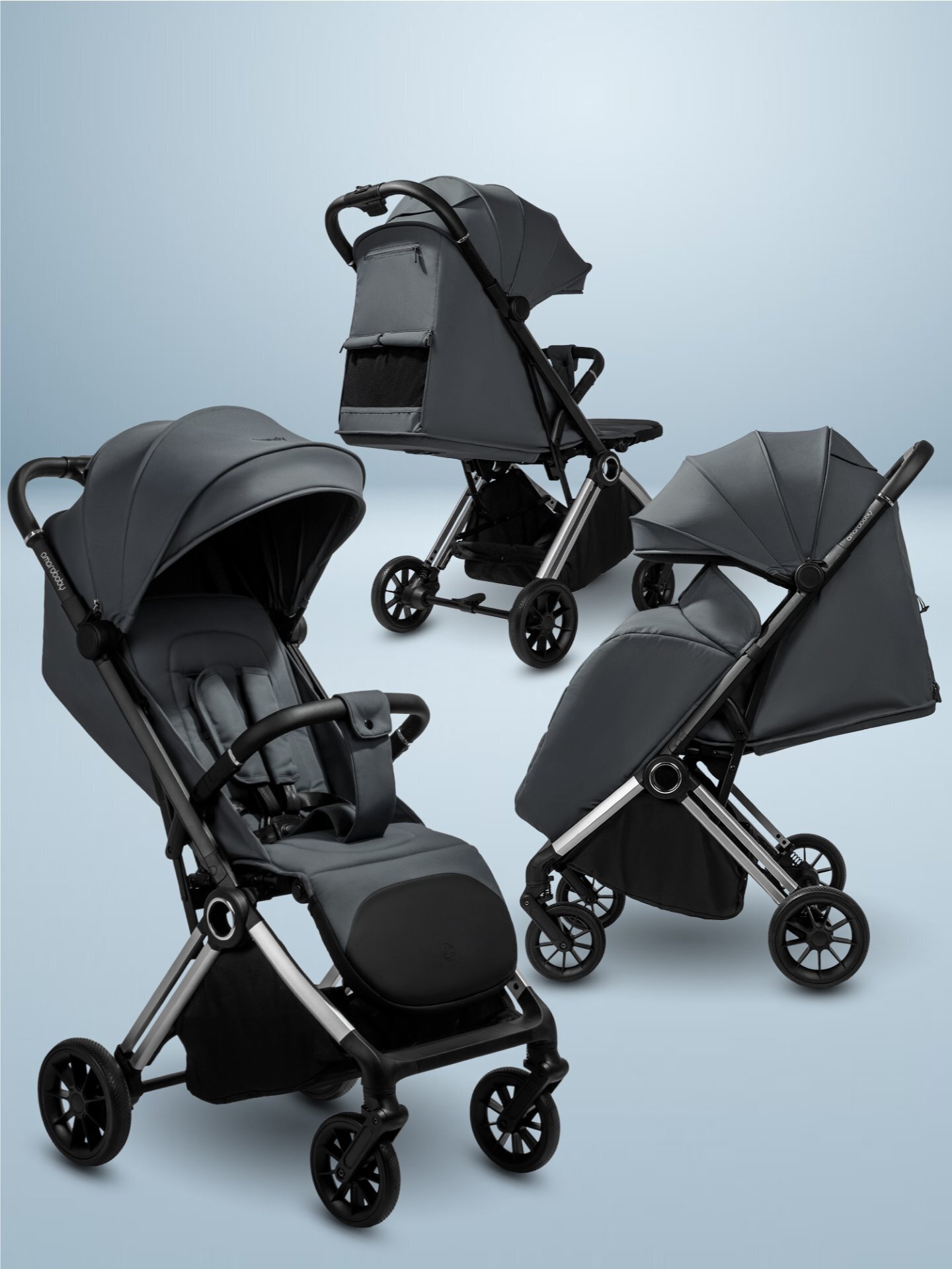 Прогулочная коляска Amarobaby Handy (серый/серебряный)