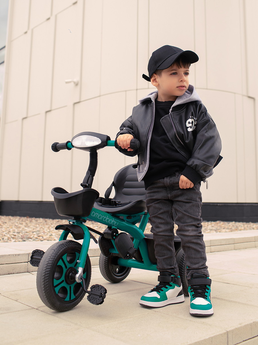 Трехколесный велосипед AmaroBaby Legend с ручкой зеленый laaonavmlt2twpaus0wyxww8b8u5y28d