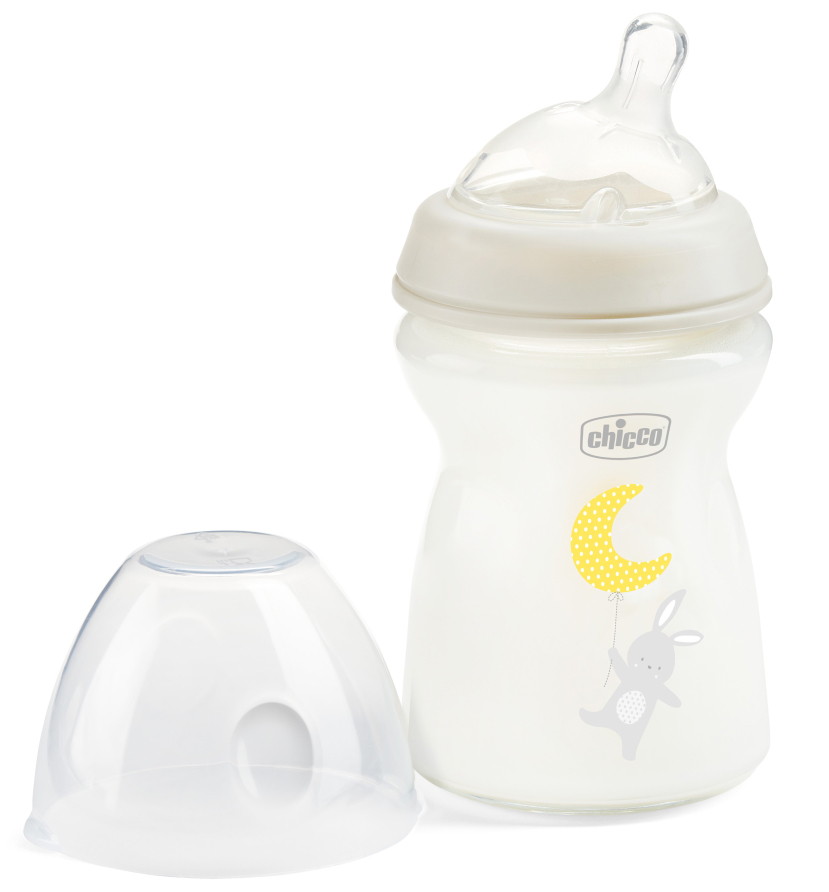 Бутылочка для кормления Chicco NaturalFeeling 250мл 0м+ (стекло) (нейтральный)