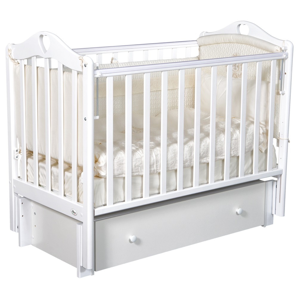 Детская кроватка Oliver Bambina Premium с универсальным маятником и ящиком Белый psak182168vt4b47no0eye0j0rsd74s7