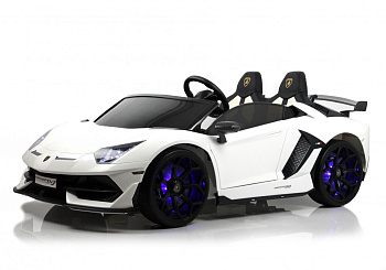 Детский электромобиль RiverToys Lamborghini Aventador SVJ A111MP (белый)