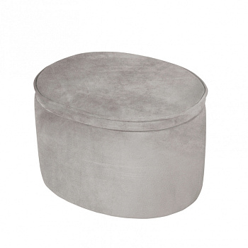 Детский велюровый овальный пуфик ROBA Lil Sofa (Серый)