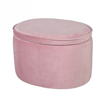 Детский велюровый овальный пуфик ROBA Lil Sofa (Розовый)