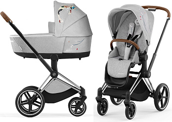 Коляска 2 в 1 Cybex Priam IV (шасси Chrome Brown) (KOI Crystallised)