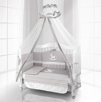 Комплект постельного белья Beatrice Bambini Unico IL Cavallo Nuvole (125х65) (grigio grigio)