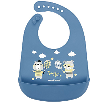 Нагрудник Canpol babies Bonjour Paris силиконовый с карманом 74/027