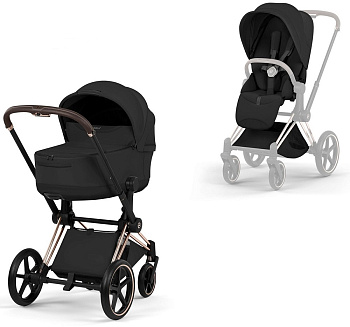 Коляска 2 в 1 Cybex Priam V Rosegold Style Collection (Sepia Black)