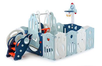 Манеж UNIX Kids SUPREME Space 160x160  (Blue с качелями)