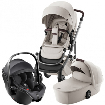Коляска 3 в 1 Britax Roemer Smile 5Z Lux автокресло Baby-Safe PRO (Soft Taupe/Deep Black)