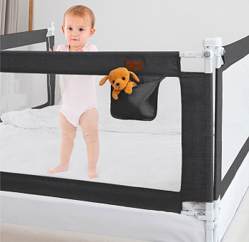 Барьер для кровати AmaroBaby Linear 140 см (черный)