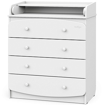 Детский пеленальный комод Indigo Classic 800/4 МДФ, ЛДСП (белый-белый)