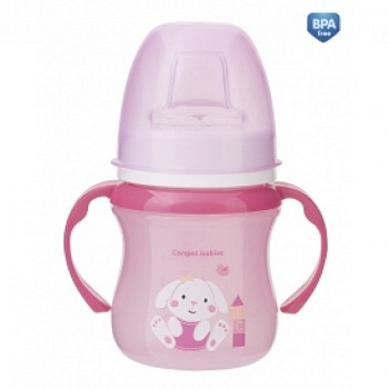 Поильник Canpol EasyStart Colourful animals, силик. носик, 120 мл, 6+ мес., арт. 35/207 (розовый)