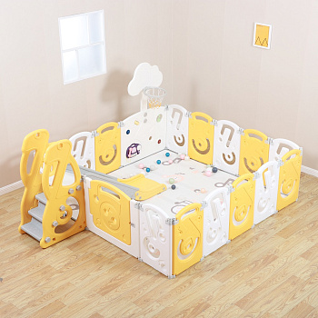 Манеж UNIX Kids SUPREME Music 200x200 (Yellow)