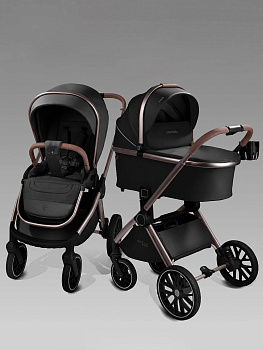 Коляска 2 в 1 Amarobaby Motus Premium Ecco Exclusive (Экокожа) (черный)