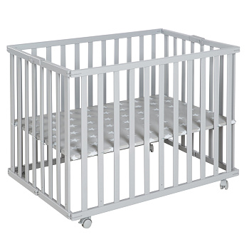 Детский складной манеж ROBA Foldable playpen 74 х 100  (Серый)