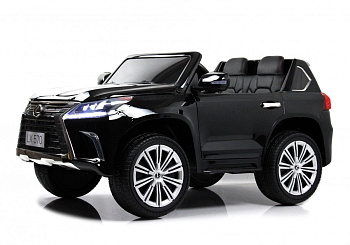 Детский электромобиль RiverToys Lexus LX570 Y555YY (черный глянец)