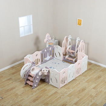 Манеж UNIX Kids SUPREME Space 160x160  (Rose с качелями)