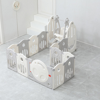 Манеж UNIX Kids SUPREME Space 200x200 (Grey с качелями)
