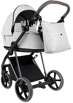 Коляска 2 в 1 Roan Sol Vintage Luxury (Pixel/Light/Nickel/руч.Cappuccino)